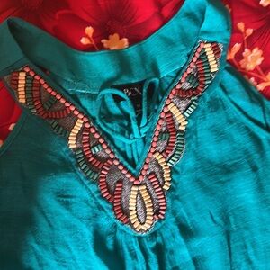 BCX Green Asymmetrical Embellished Blouse brand new brought it from Mayc's